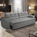 Ver imagem 1 de Sofá Retrátil e Reclinável 3 Lugares com Molas 1,80m Vanessa Suede Cinza Rover & Beato