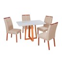 Ver imagem 2 de Conjunto Mesa Itália com 4 Cadeiras Madeira Maciça, Detalhe em Botonê Sophia Espresso Móveis