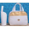 Kit Bolsas de Maternidade Coroa 03 Peças- Off White com Dourado - 2