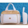 Kit Bolsas de Maternidade Coroa 03 Peças- Off White com Dourado - 3