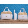 Kit Bolsas de Maternidade Coroa 03 Peças- Off White com Dourado - 1