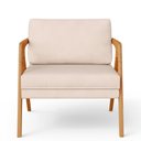 Ver imagem 6 de Kit 4 Poltronas Decorativas para Sala Estar Pietra Estrutura de Madeira L02 Suede Bege - Lyam