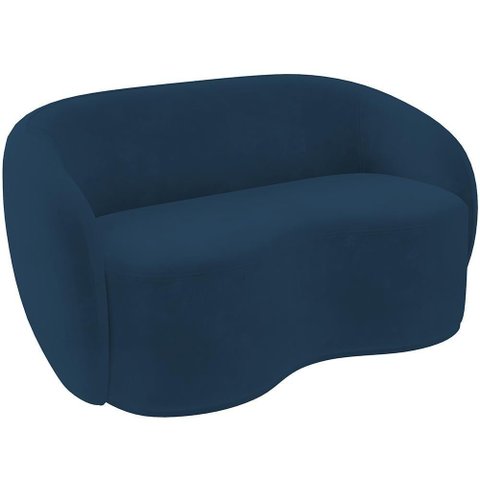 Sofá 3 Lugares 160cm Sala de Estar Living Oscar K01 Veludo Azul Marinho