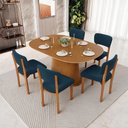Ver imagem 2 de Kit 05 Cadeiras para Sala de Jantar Cozinha Living Estofada Dara L02 Suede Azul Marinho - Lyam Decor