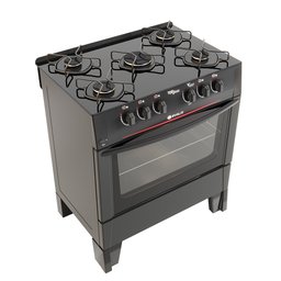 Fogão 5 Bocas Glass Top Plus com Mesa de Vidro Acendimento Automatico Braslar - 1