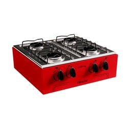 Fogão Portátil 4 Bocas Mesa em Inox Asiatico Braslar - 1