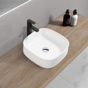 Ver imagem 4 de Cuba Pia Banheiro de Sobrepor Ceramica 42x42 + Valvula Click Mx201 Cor:branco