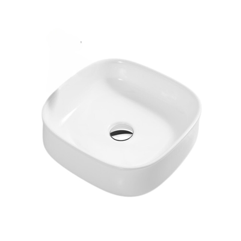 Cuba Pia Banheiro de Sobrepor Ceramica 42x42 + Valvula Click Mx201 Cor:branco