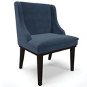 Ver mais imagens de Kit 2 Cadeiras Decorativas Sala de Jantar Base Fixa de Madeira Firenze Suede Azul Marinho/Preto G19