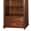 Ver imagem 3 de Estante para Livros de Madeira com 2 Gavetas e Pés Torneados - Castanho Envelhecido