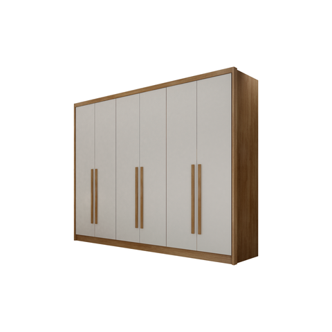 Guarda Roupa Casal Himalaia 6 Portas 8 Gavetas Novo Horizonte Cumaru/Fendi
