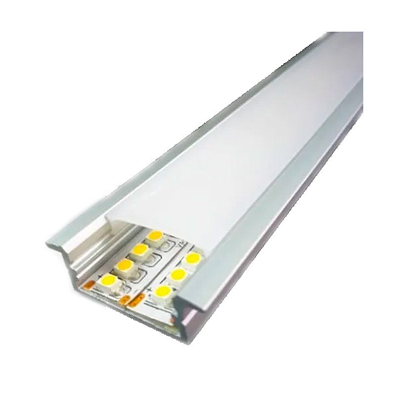 Perfil Para Fita De Led Aluminio Com Difusor Branco 21Mm X 10Mm X 2 Metros - 4