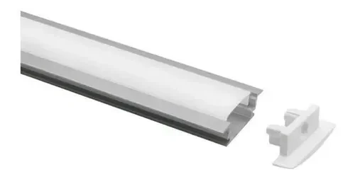 Perfil Para Fita De Led Aluminio Com Difusor Branco 21Mm X 10Mm X 2 Metros - 6