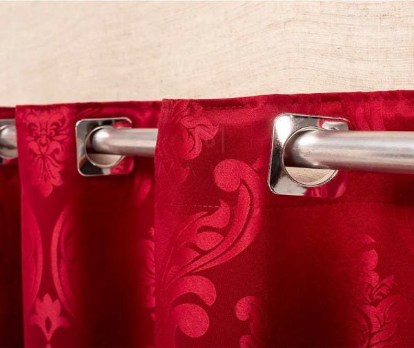 Cortina Jacquard Brasão 5,00m x 2,70m - Vermelha - 4