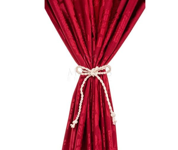 Cortina Jacquard Brasão 5,00m x 2,70m - Vermelha - 3