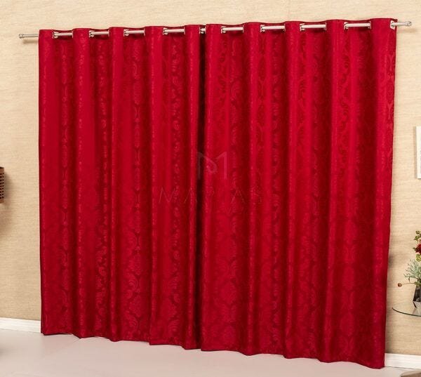 Cortina Jacquard Brasão 5,00m x 2,70m - Vermelha - 1