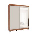 Ver imagem 2 de Guarda-roupa Casal Madrid 2 Portas 2 Gavetas com Espelho Creme/freijó - Politorno