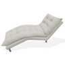 Espreguiçadeira Chaise Decorativa Estofada Sala de Estar Diva Suede Bege - DL Decor - 1