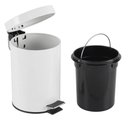 Ver imagem 2 de Lixeira Inox Branca 5 Litros Pedal Cesto Lixo 5l Vintage Quarto Banheito Cozinha Coleta Seletiva