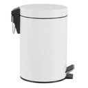 Ver imagem 3 de Lixeira Inox Branca 5 Litros Pedal Cesto Lixo 5l Vintage Quarto Banheito Cozinha Coleta Seletiva