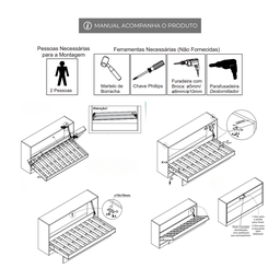 Kit Ferragens Cama Retrátil de Parede Solteiro Horizontal - 5