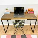 Ver imagem 3 de Mesa para Escritório de Ferro e Madeira 120cm Style Industrial Tabaco e Preto