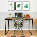 Ver imagem 1 de Mesa para Escritório de Ferro e Madeira 120cm Style Industrial Tabaco e Preto