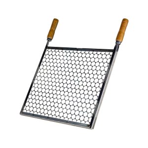 Grelha Retangular Inox Tela Moeda Para Churrasqueira 50x30cm Brassol