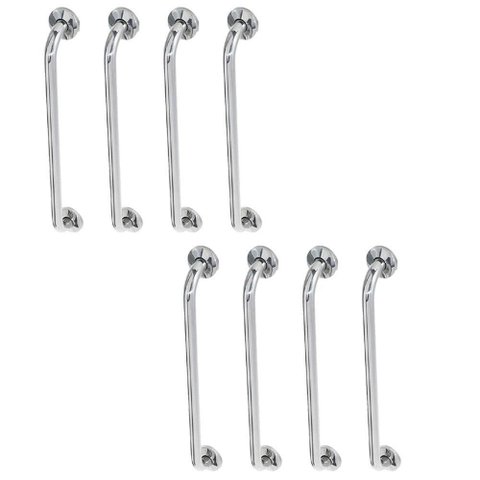 Alça de Apoio Barra 60cm Inox Kit 8 Unidades Acessibilidade Suporte Idoso Cadeirante Resistente