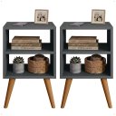 Ver imagem 3 de Kit Mesa de Cabeceira com 2 Nichos e Pés Palito Estilo Escandinavo para Quarto Moderno