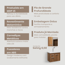 Ver imagem 5 de Gabinete Armario para Banheiro 58cm Sonny com Pia e Espelho Montado Fimap Freijó