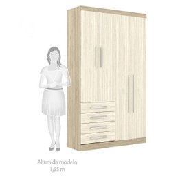 Guarda-Roupa Modulado 4 Portas 4 Gavetas Nicho Colmeia Master Luciane Móveis - 4