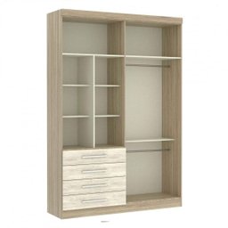 Guarda-Roupa Modulado 4 Portas 4 Gavetas Nicho Colmeia Master Luciane Móveis - 2