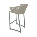 Ver imagem 4 de Kit 2 Banquetas Reis em Corda Náutica e Base em Alumínio Cinza para Área Gourmet - Externa Areia