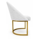 Ver imagem 5 de Kit 06 Cadeiras Poltrona de Jantar Lua Boucle Off White Base Ferro Dourado Dal Poz Estofados
