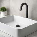 Ver imagem 1 de Kit Torneira Tube de Mesa para Banheiro Lavabo Alta com Válvula Click para Cuba 7/8 Preto Fosco