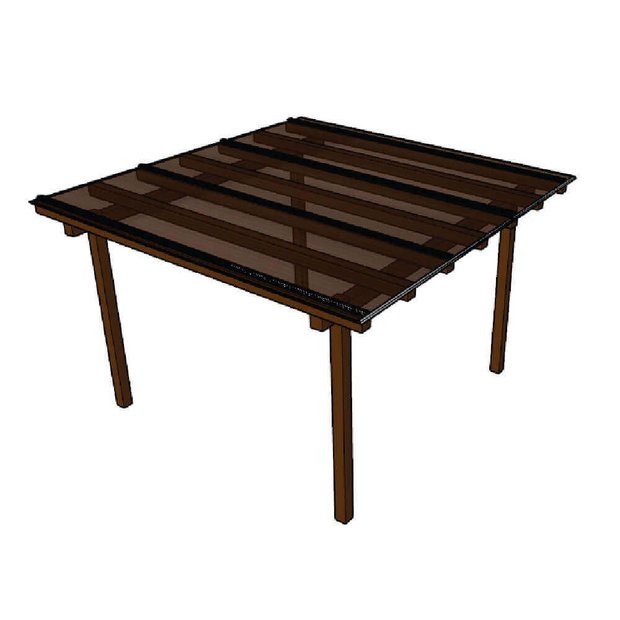 Ver imagem 1 de Cobertura Policarbonato Alveolar 3,00m x 2,00m - Bronze 4mm