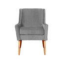 Ver imagem 3 de Poltrona Decorativa Ariane Linho Cores - Ds Estofados - Cinza