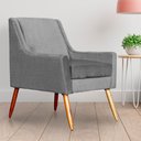 Ver imagem 5 de Poltrona Decorativa Ariane Linho Cores - Ds Estofados - Cinza