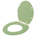 Ver imagem 2 de Assento Sanitario Poliéster Convencional Oval Verde Malva para Vaso Deca com Ferragem Dourada