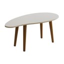 Ver imagem 3 de Mesa de Centro Orgânica Oval G7005 Pés de Madeira Maciça Branco