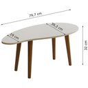 Ver imagem 4 de Mesa de Centro Orgânica Oval G7005 Pés de Madeira Maciça Branco