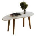 Ver imagem 1 de Mesa de Centro Orgânica Oval G7005 Pés de Madeira Maciça Branco