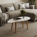 Ver imagem 2 de Mesa de Centro Orgânica Oval G7005 Pés de Madeira Maciça Branco