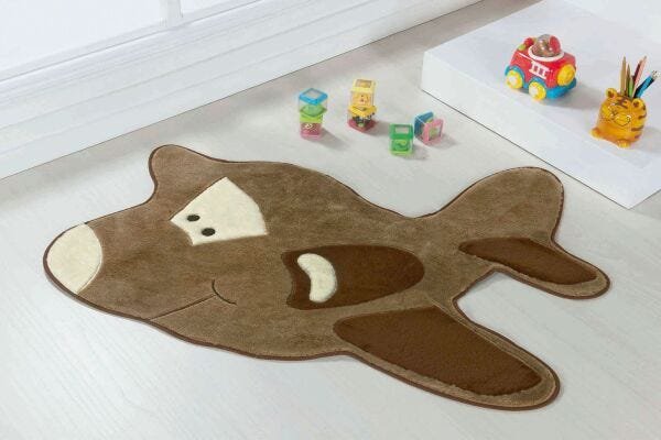 Tapete Infantil Avião Marrom - 1