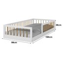 Ver imagem 2 de Cama Montessoriana Solteiro Ana Branco Amadeirado Acetinado - Tigus