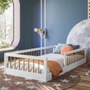 Ver imagem 4 de Cama Montessoriana Solteiro Ana Branco Amadeirado Acetinado - Tigus