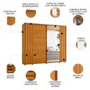 Ver imagem 3 de Guarda Roupa Casal 278cm 2 Portas 4 Espelhos Mya Cinamomo Z10 - Mpozenato