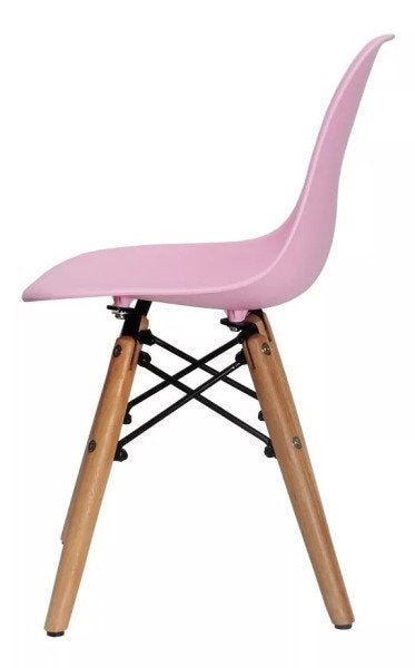 Cadeira Charles Eames New Wood PP-651 - Infantil - Kids Criança - Cor Rosa Claro - 4