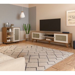 Conjunto Sala Charlotte: Rack 4675 + Buffet 4676